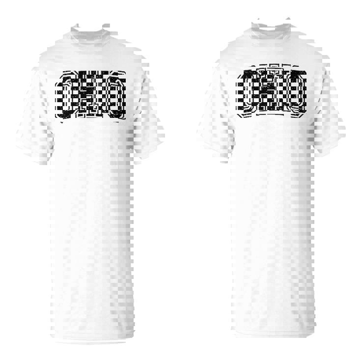 Ohio バーシティスタイル テキスト フラッグ スポーツ アスレチック ジャージスタイル Tシャツ