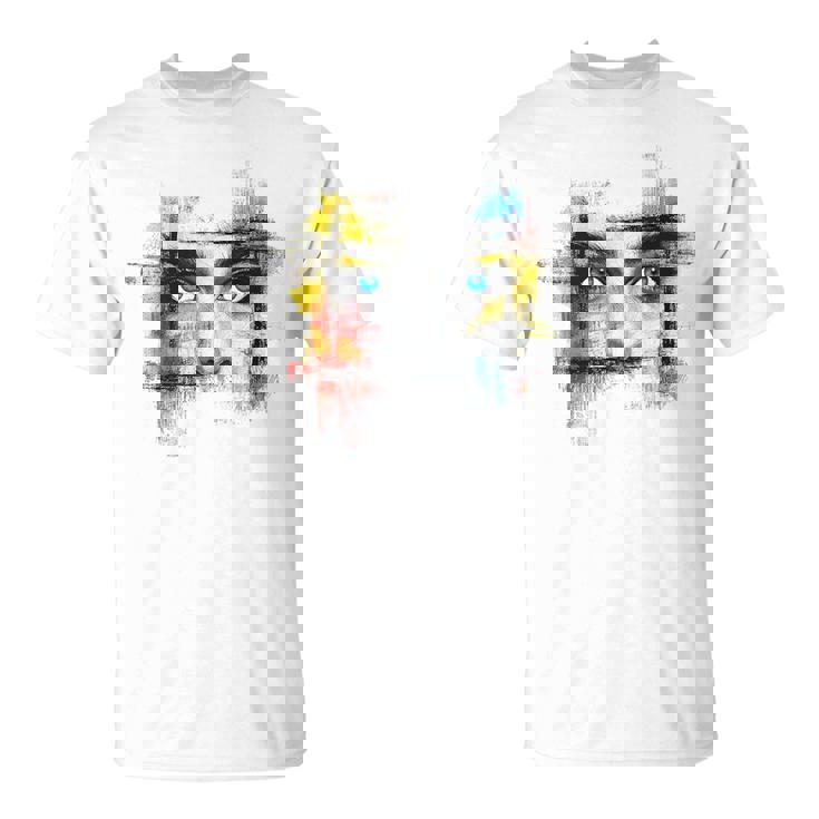 Ojo Dibujo Arte Gráfico Chica Retrato Ojos Camiseta unisex