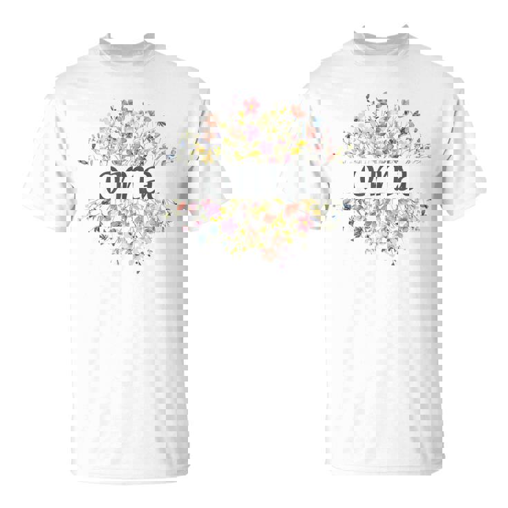 Oma For Grandma Women's Wildflower Floral T-Shirt