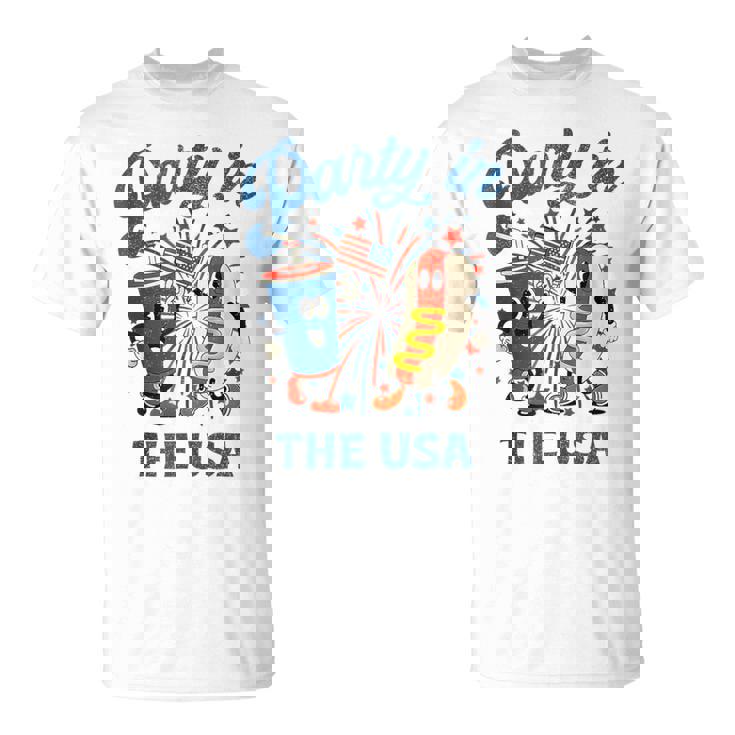 Party In The Usa Hot Dog Lover Usa 4Th Of July T-Shirt