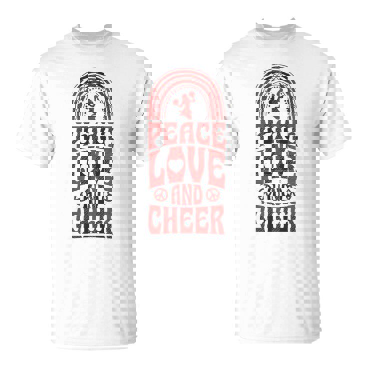 Peace Love And Cheer ボヘミアンレインボーチアリーダー Tシャツ