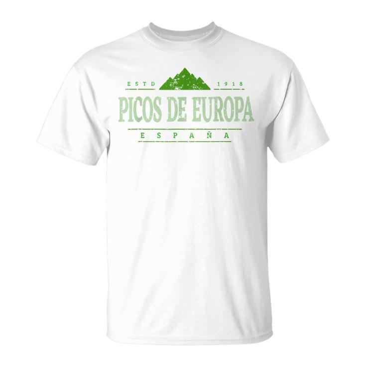 Picos De Europa España Retro Picos De Europa España Montaña Camiseta unisex