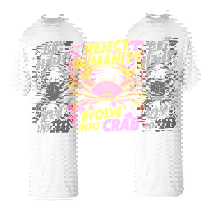 Reject Humanity Evolve To Crab ファニーカニ 長袖tシャツ Tシャツ