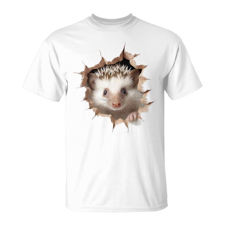 Retrato De Erizo Con Diseño De Animal Y Erizo Camiseta unisex
