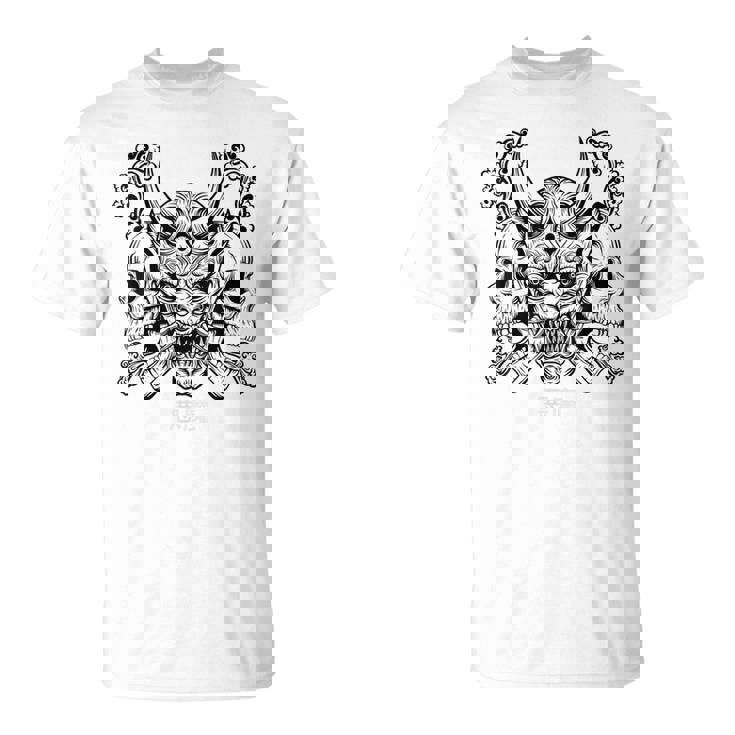 Samurái Máscara De Hannya Oni Japón Anime Camiseta unisex