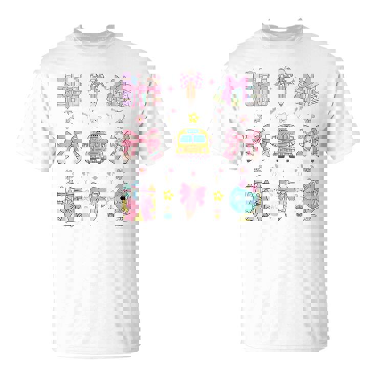 School Pencils And Bows Teacher Bow Coquette Pencil Girls T-Shirt