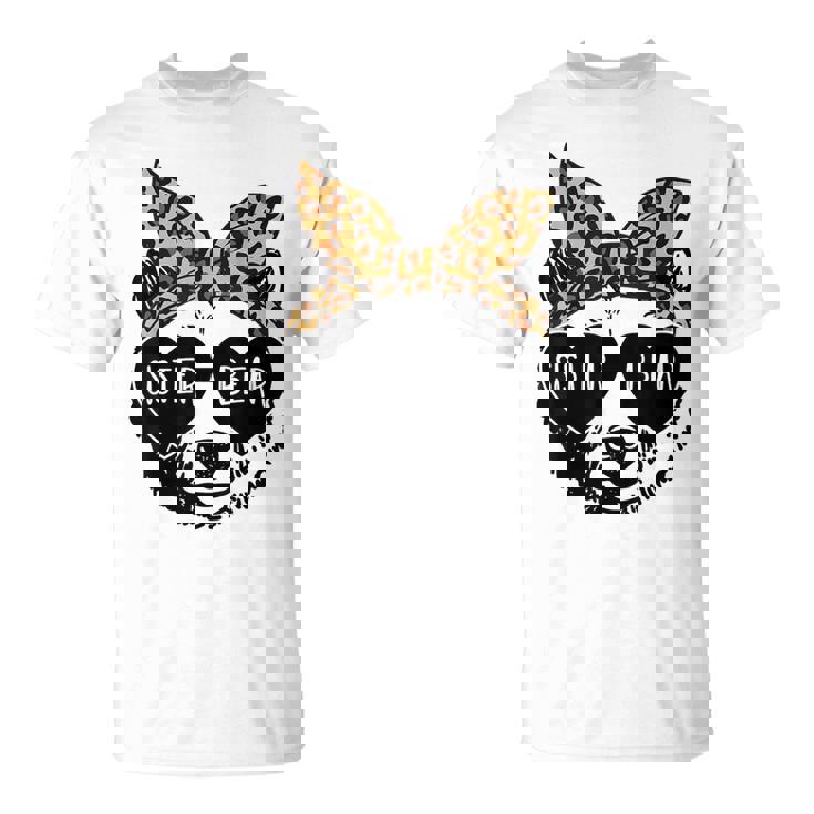 Sister Bear Face Sunglasses Big Little Sister Mother's Day T-Shirt