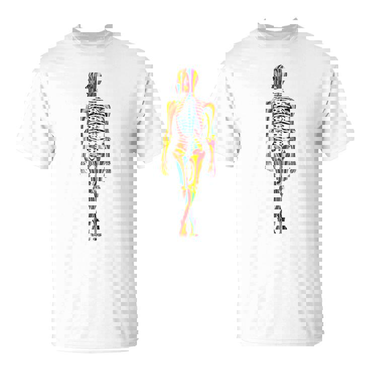 Skelleton カラフル ヒューマンアート 抽象 グラフィック スケルトン Tシャツ