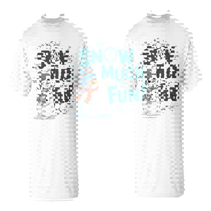 Snow Much Fun 冬 雪だるま おもしろい クリスマス キッズ レディース メンズ Tシャツ