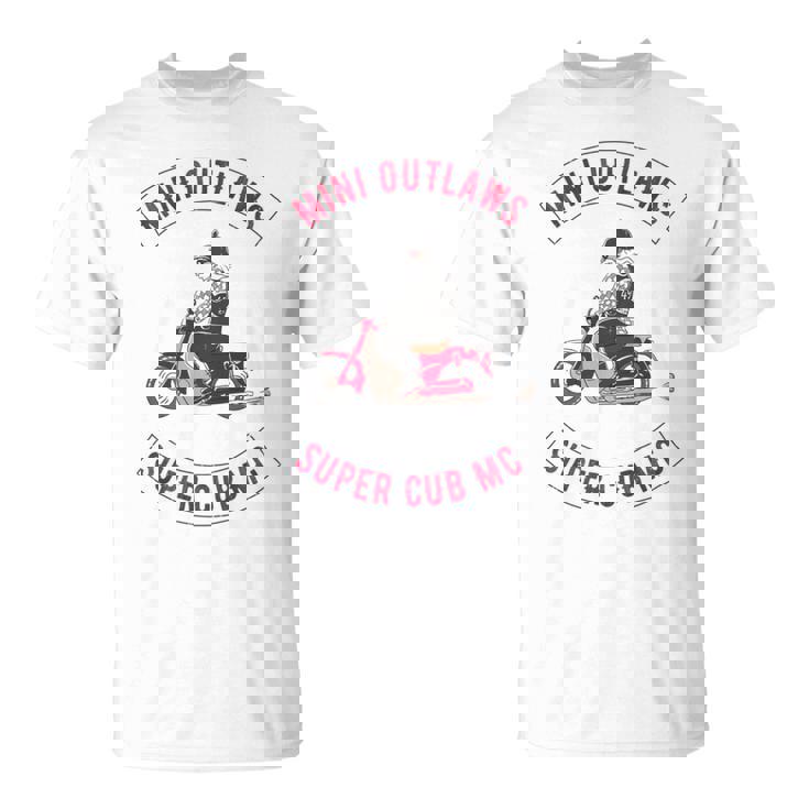 Super Cub スーパーカブ ミニモト 面白 ふざけ ネタ おもしろ バイク アウトロー バイカーギャング 長袖tシャツ Tシャツ