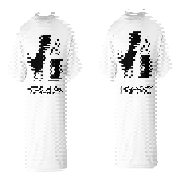 Tea Rex Pixel 8ビットゲーム恐竜 Tシャツ