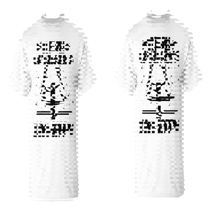 Tie Me Up In Knots & I'm Happy エアリアル ヨガ 体操選手 エアリスト Tシャツ