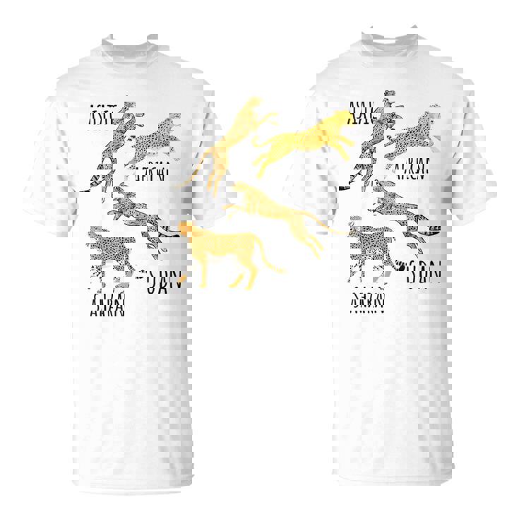 Type Of Cheetahs Breeds Collection、チータープリント、ビッグキャット Tシャツ