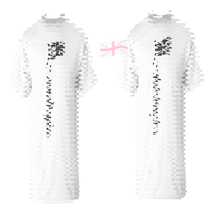 Uk United Kingdomignature ユニオンジャックフラッグポール背面に Tシャツ