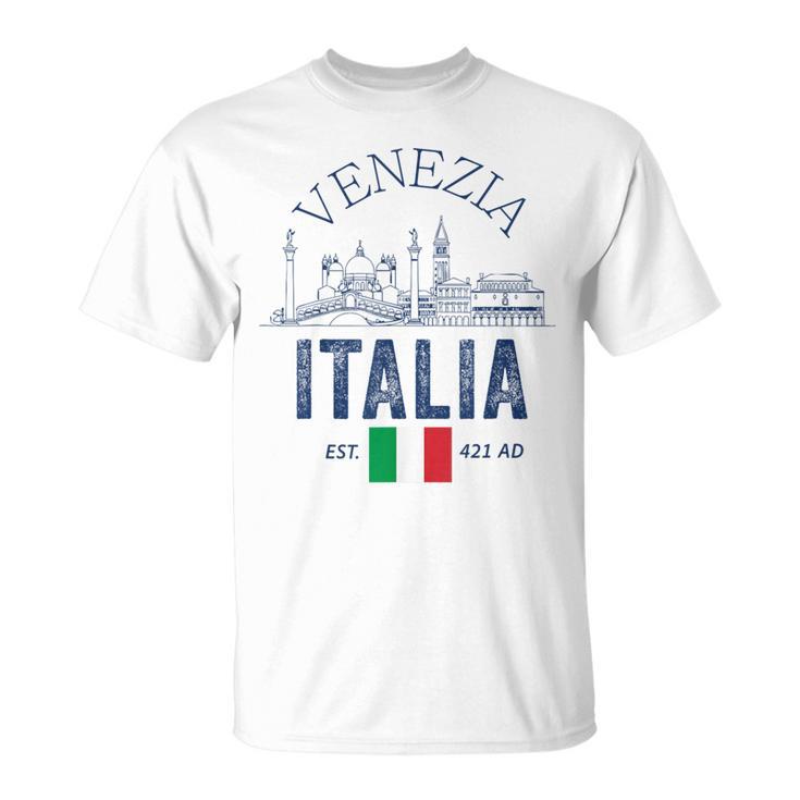 Venezia Italiaouvenirenecia Italia Bandera Recordatorio Hombres Es Camiseta unisex