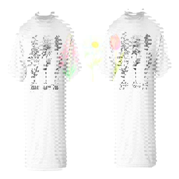 Vintage Floral Plant Foxglove Daisy Tulip Flowers Mom Women T-Shirt