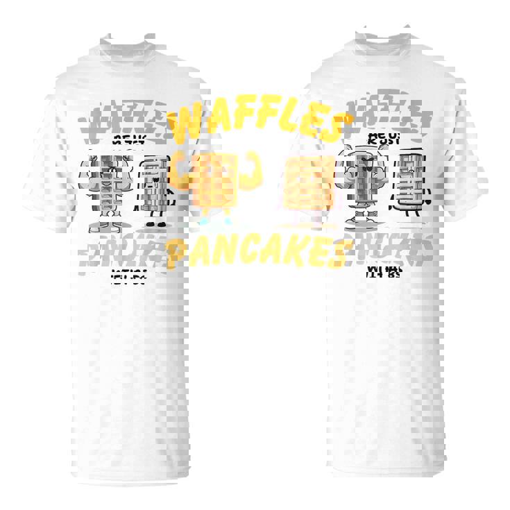 Waffles Are Just Pancakes With Abs Breakfast ワッフル愛好家 Tシャツ