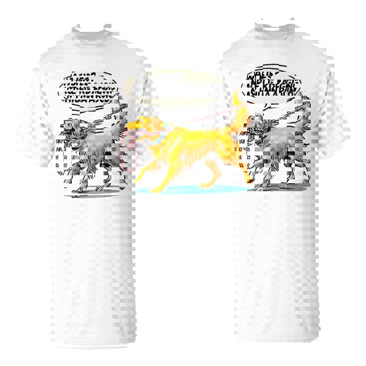 Walkies 犬の散歩 ゴールデンレトリバー 面白い犬好きデザイン Tシャツ