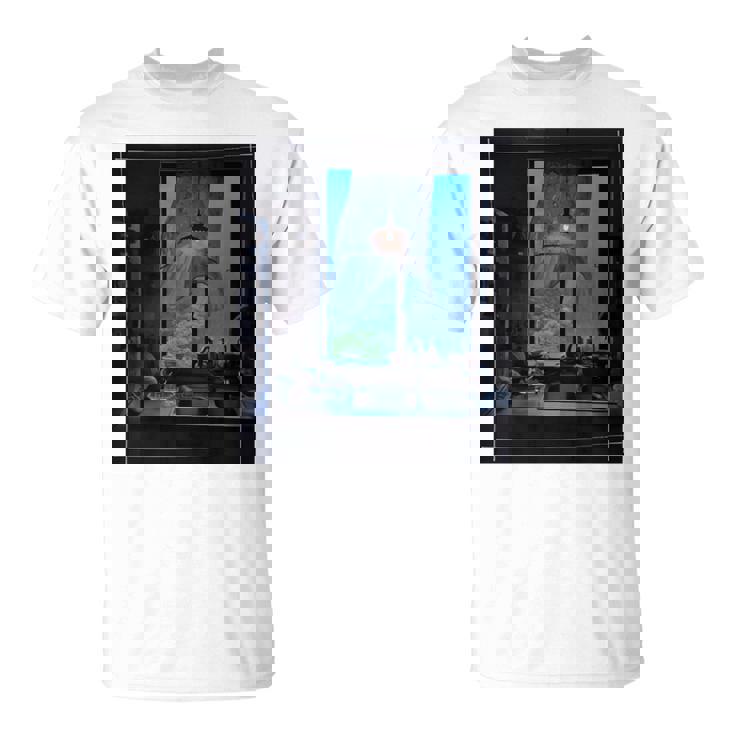 Window Light & Forestiew長袖フォトtシャツ 癒し・インテリア系アート-ユニセックスデザイン 長袖tシャツ Tシャツ