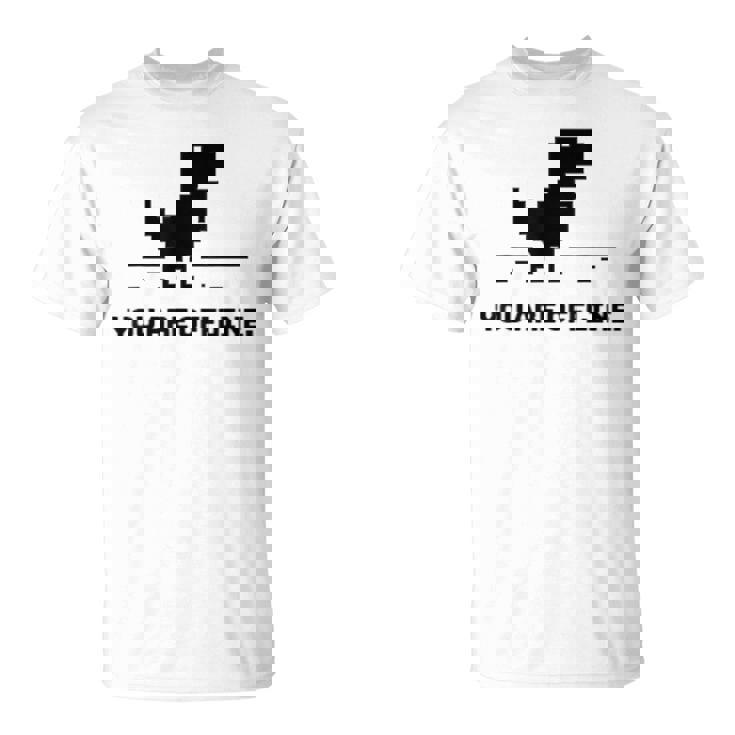 You Are Offline T-Rex 恐竜のラン ピクセルアート 恐竜ゲーム Tシャツ