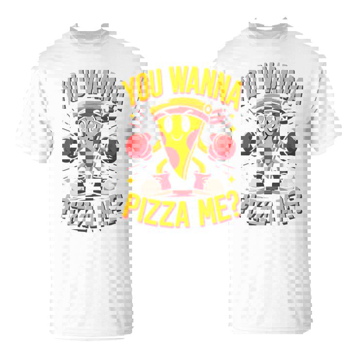 You Wanna Pizza Me 面白い ファイター ピザ愛好家 ファーストフード しゃれ 長袖tシャツ Tシャツ