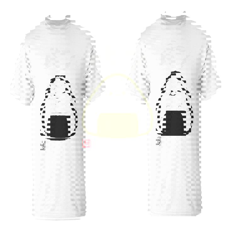 「パン-おにぎり」おもしろ 筆文字 服裏側 面白い文字入り 長袖tシャツ Tシャツ