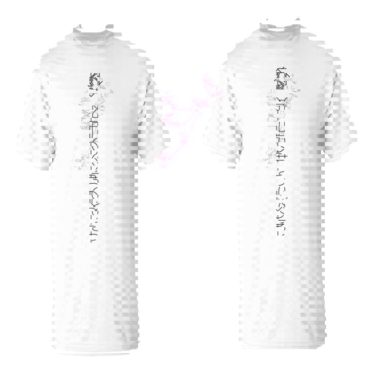 「桜／とほかみえみため」 言霊 ホツマ文字 ヲシテ文字 とほかみえひため 桜 神社 開運 お守り バックプリント 長袖tシャツ Tシャツ