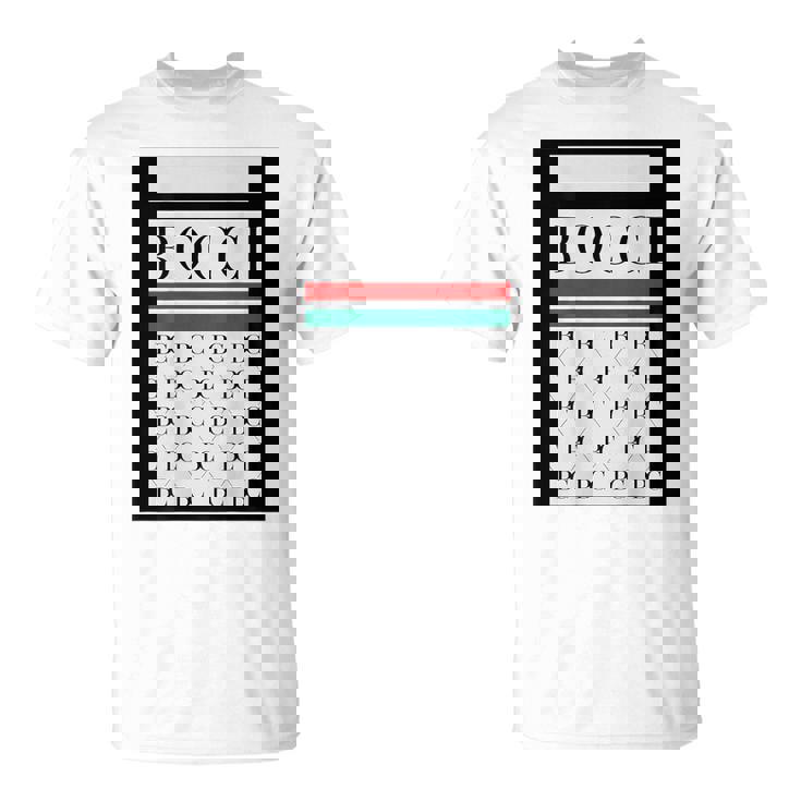 【バックプリント・背中側】Bocci ぼっち ロゴ 総柄 イタリア国旗風【変なtシャツ】陰キャ ブランド パロディ 面白 Tシャツ