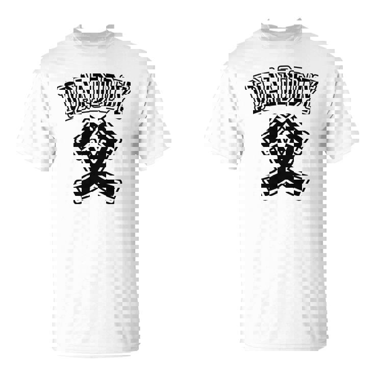 【バックプリント・背中側】お父さん Daddy 父親 パパ《チームユニフォーム風》父の日 面白い 長袖tシャツ Tシャツ