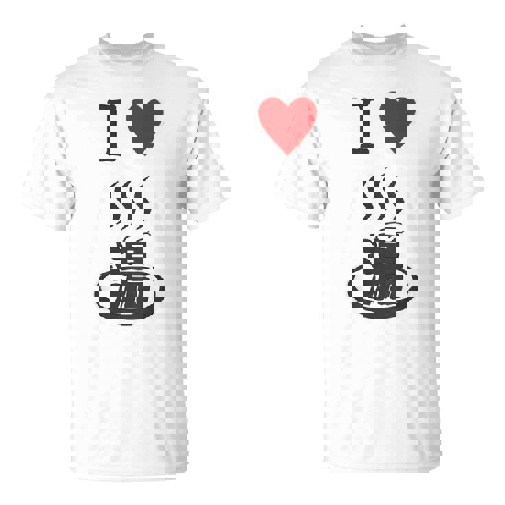 【バックプリント・背中側】アイラブ・湯 イラスト【温泉】お風呂 マーク 銭湯 記号 ハート 面白い Tシャツ