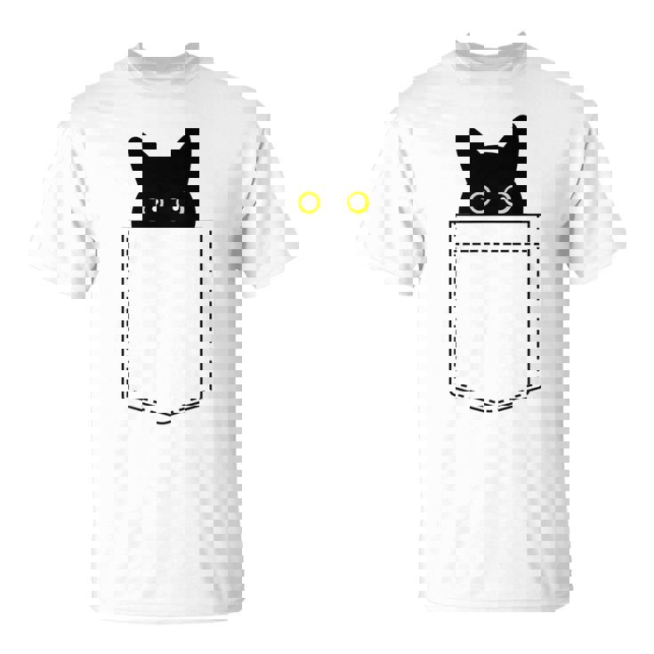 【ポケットから覗くネコ】黒猫 にゃんこ 猫好き 猫 可愛い ネコ 子猫 ネコ好き 面白い 変な 遊び心 ネタ ウケ狙い Tシャツ