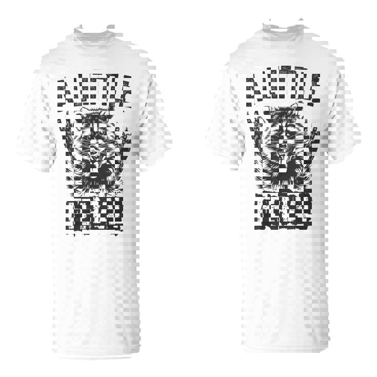 おもしろいアライグマのグラフィック 小さなフェラル 幼児 男の子 女の子 フェラル Tシャツ