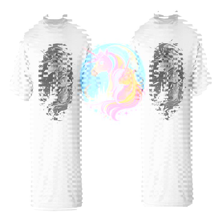 お揃いのママと娘 ユニコーン ナイトシャツ 母の日 長袖tシャツ Tシャツ