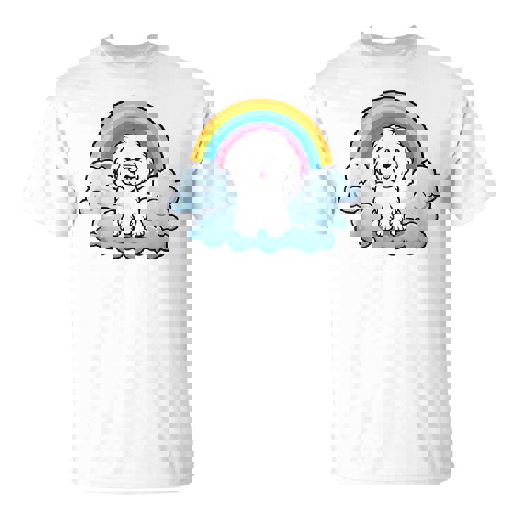 かわいいボロネーゼ犬 レインボークラウド カラフル カワイイ 子犬好き Tシャツ