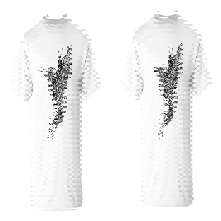 かわいいマンダラ ハチドリ レディース メンズ シャツ Tシャツ