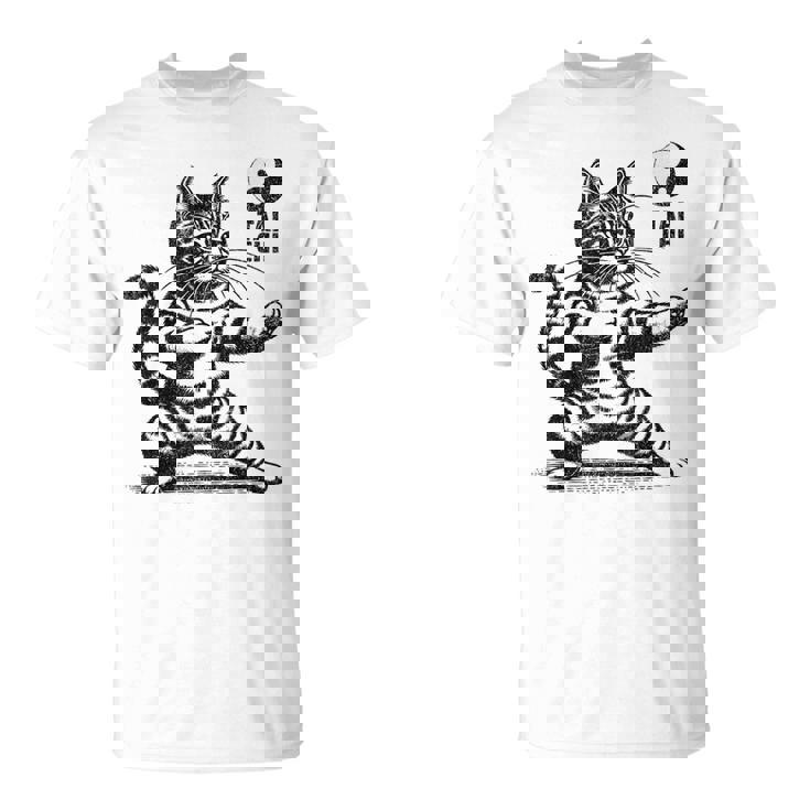かわいい猫 太極拳 武道 陰陽 Tシャツ
