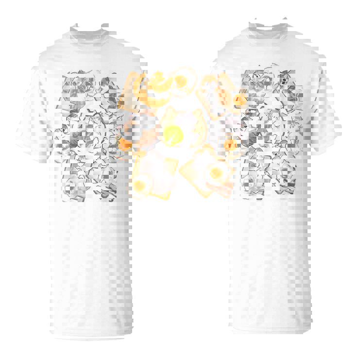 かわいい猫のパンおかしな猫と卵好き。 Tシャツ