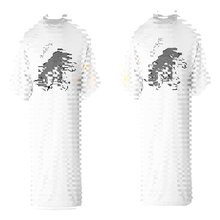 すやすや眠る黒柴 柴犬のドット絵 Tシャツ