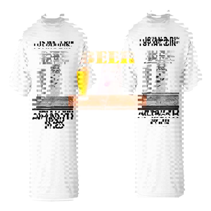 ただビール飲みたい&吊るしw おれのシベリアンハスキー Tシャツ