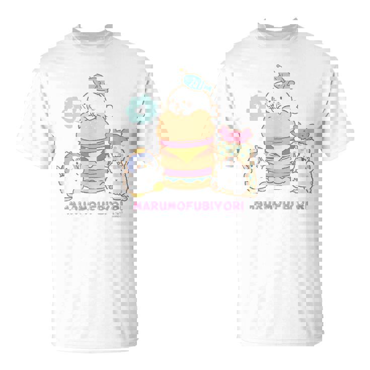 まるもふびより ハンバーガー Tシャツ