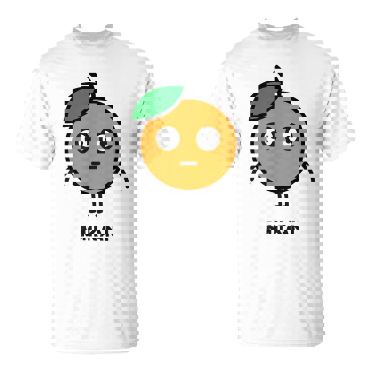 みかん Mikan 顔 イラスト かわいい おもしろ 面白い 簡単 シンプル ゆるい 果物 Tシャツ