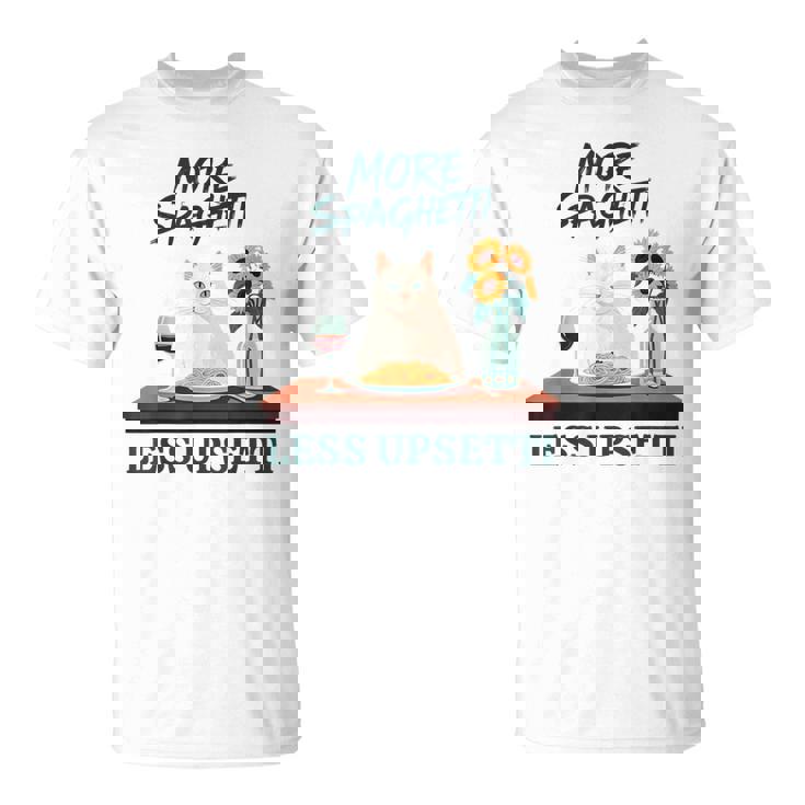 より多くのスパゲッティ、より少ないアップセッティ、イタリア料理 猫愛好家 Tシャツ