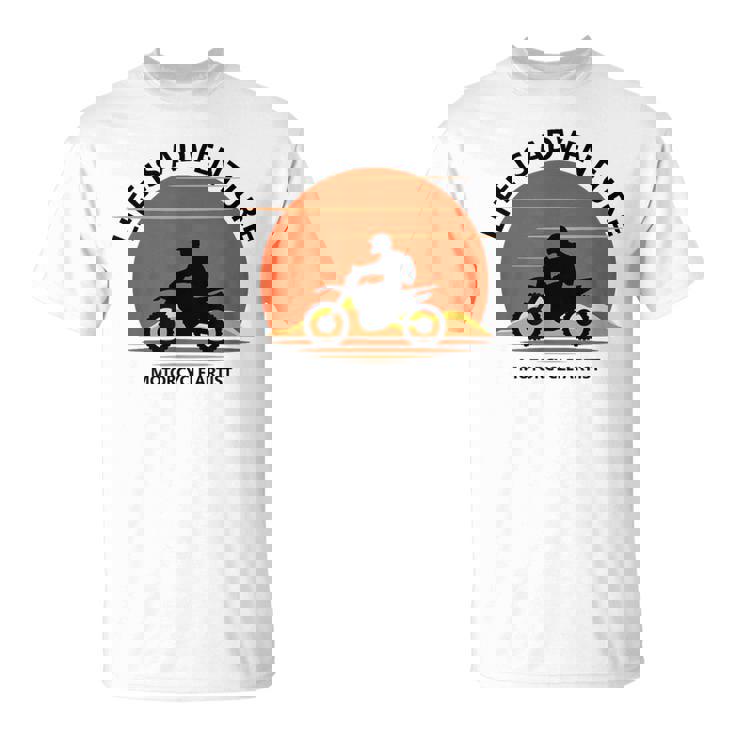 アドベンチャー バイク おもしろ ツーリング 人生は冒険だ オフロードバイクバイク イラスト Tシャツ