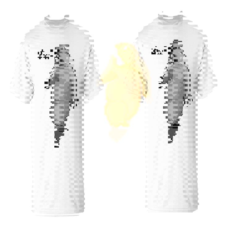 アニマルプリント 驚いたマーモット ドット絵 ピクセルアート 面白い 動物 ミーム Tシャツ