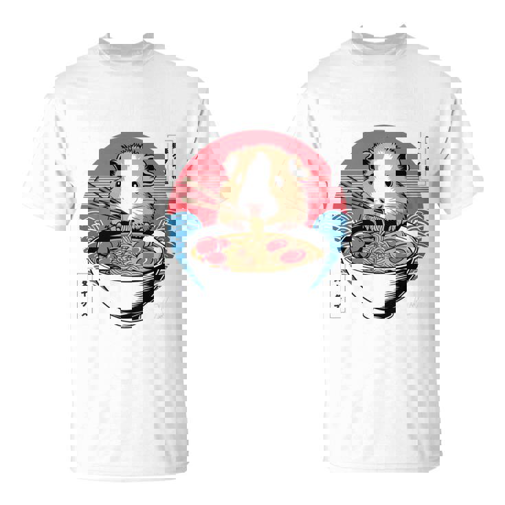 アニメ モルモット 漫画 カワイイ ねこ 日本のラーメン モルモット 長袖tシャツ Tシャツ