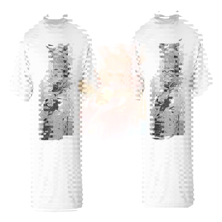 アニメ ワイフ かわいい アニメ 漫画 猫 女の子 甘い レトロ 日本 Tシャツ