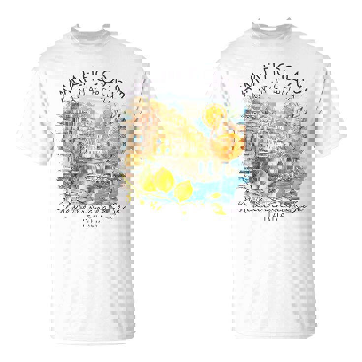 アマルフィ 海岸 イタリア 旅行 旅行 バケーション 地中海 Tシャツ