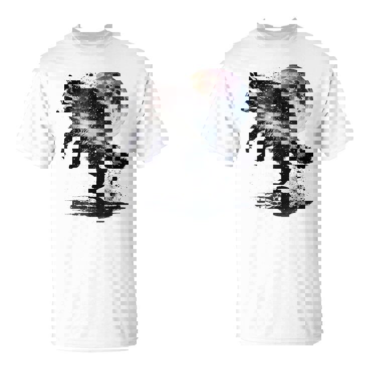 アライグマ アニマルモチーフ ムーンアート アニマルプリント アライグマ Tシャツ