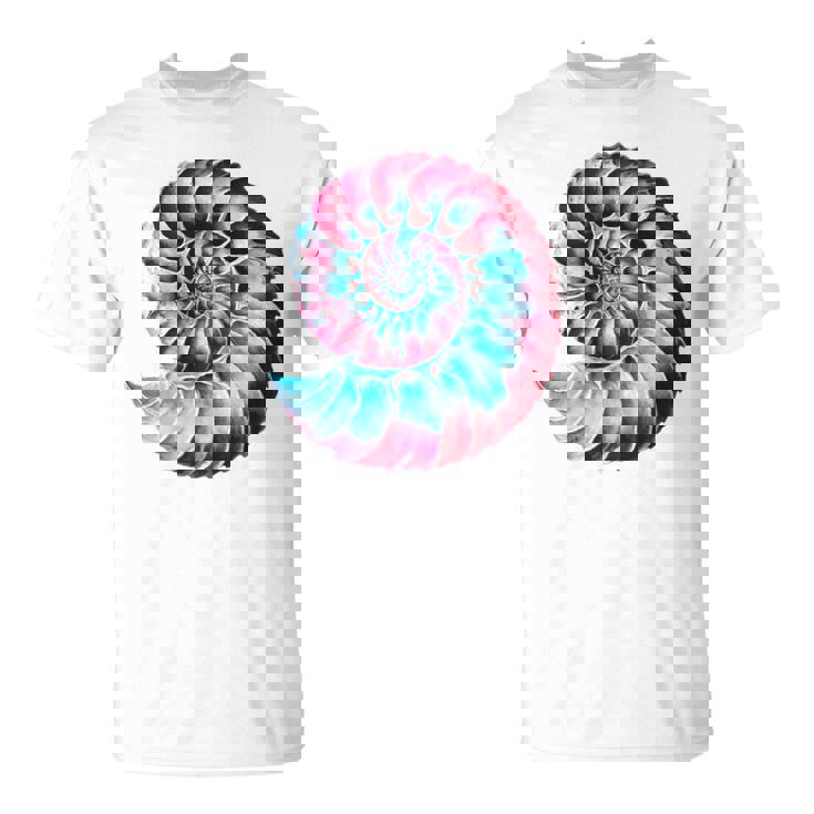 アンモナイトスパイラル貝殻 長袖tシャツ Tシャツ