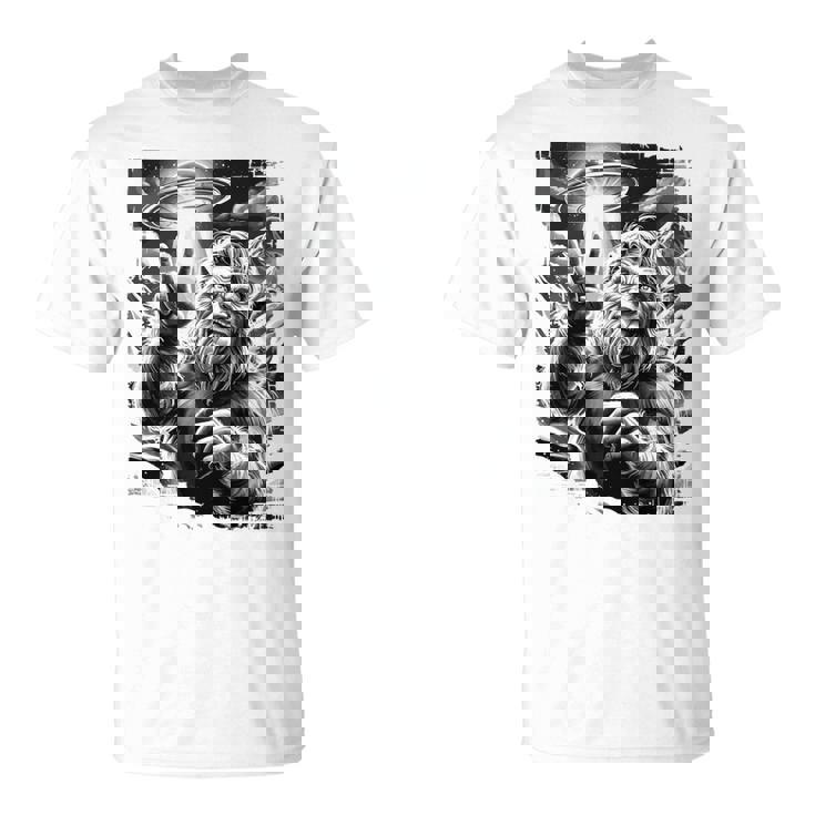 イエティ Ufo 平和 クリプティッド ユーモア マウンテン遭遇 長袖tシャツ Tシャツ